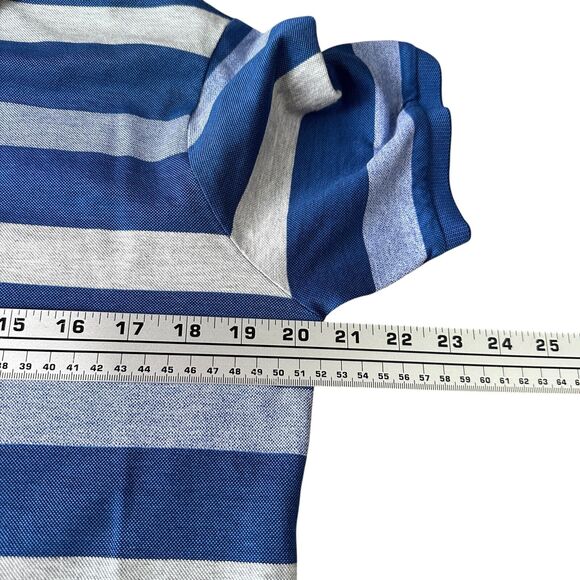 Paul & Shark Yachting Polo Shirt Men’s Medium Blue Gray Striped Italy Cotton - Picture 10 of 12
